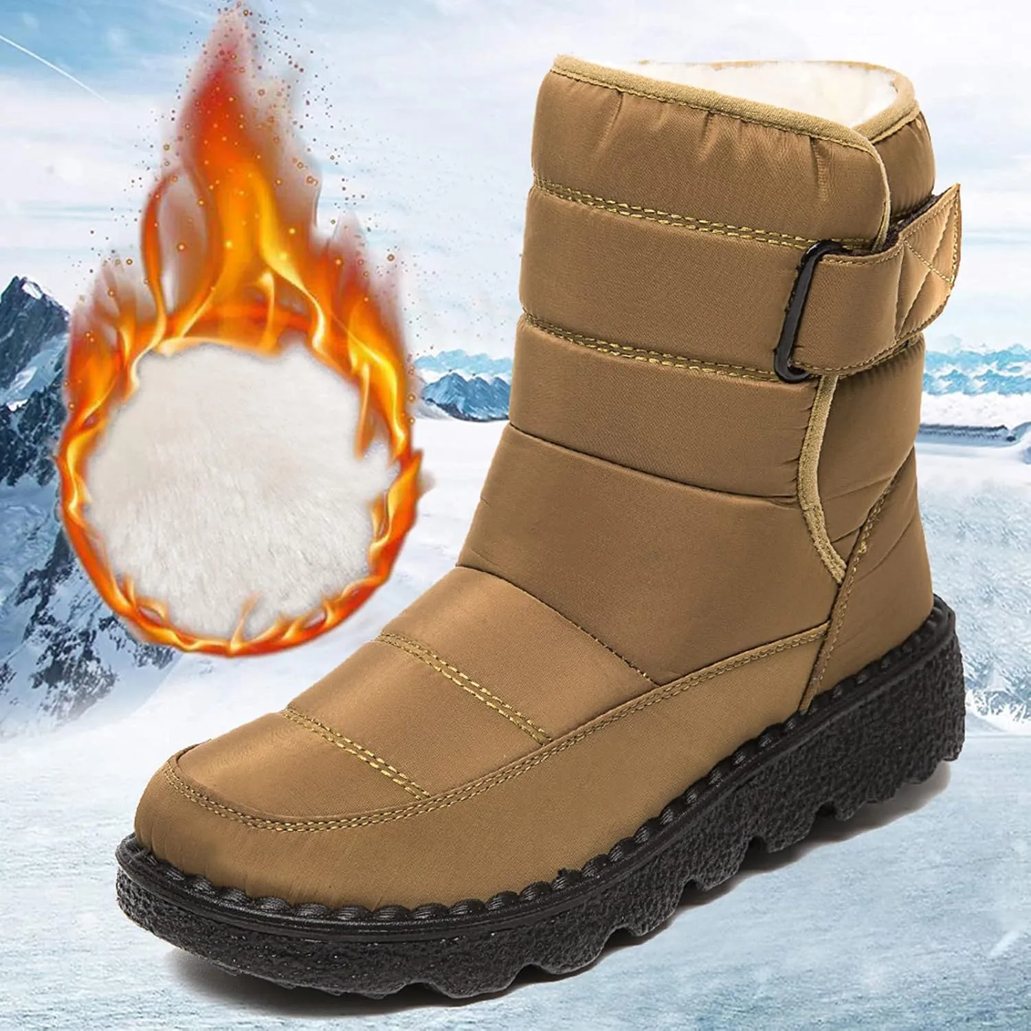 Womens Snow Boots Warm Fur Lined Winter Boots Waterproof Non Slip Ankle Boot Comfortable Walking Shoes for Women