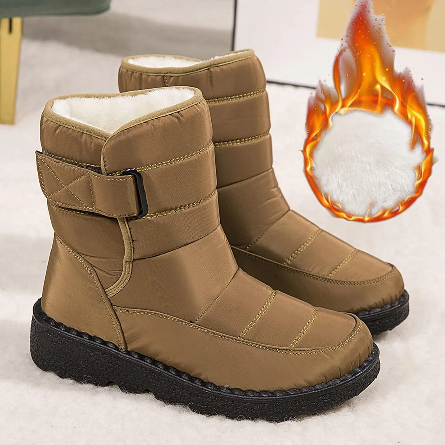 Womens Snow Boots Warm Fur Lined Winter Boots Waterproof Non Slip Ankle Boot Comfortable Walking Shoes for Women