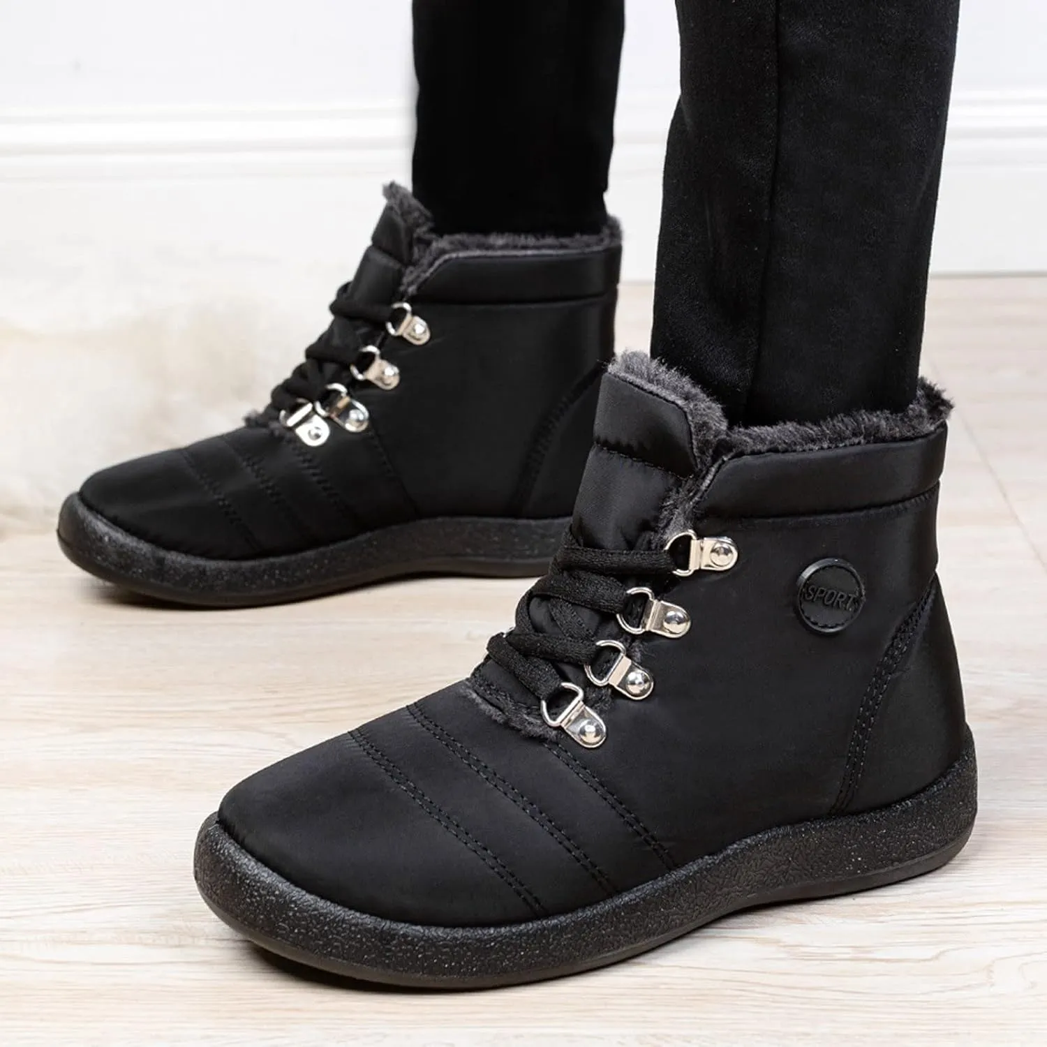Women's Snow Boots Waterproof Boots Waterproof Insulated Fur Boots Fleece Winter Work Boots for Women Teens Winter Boots