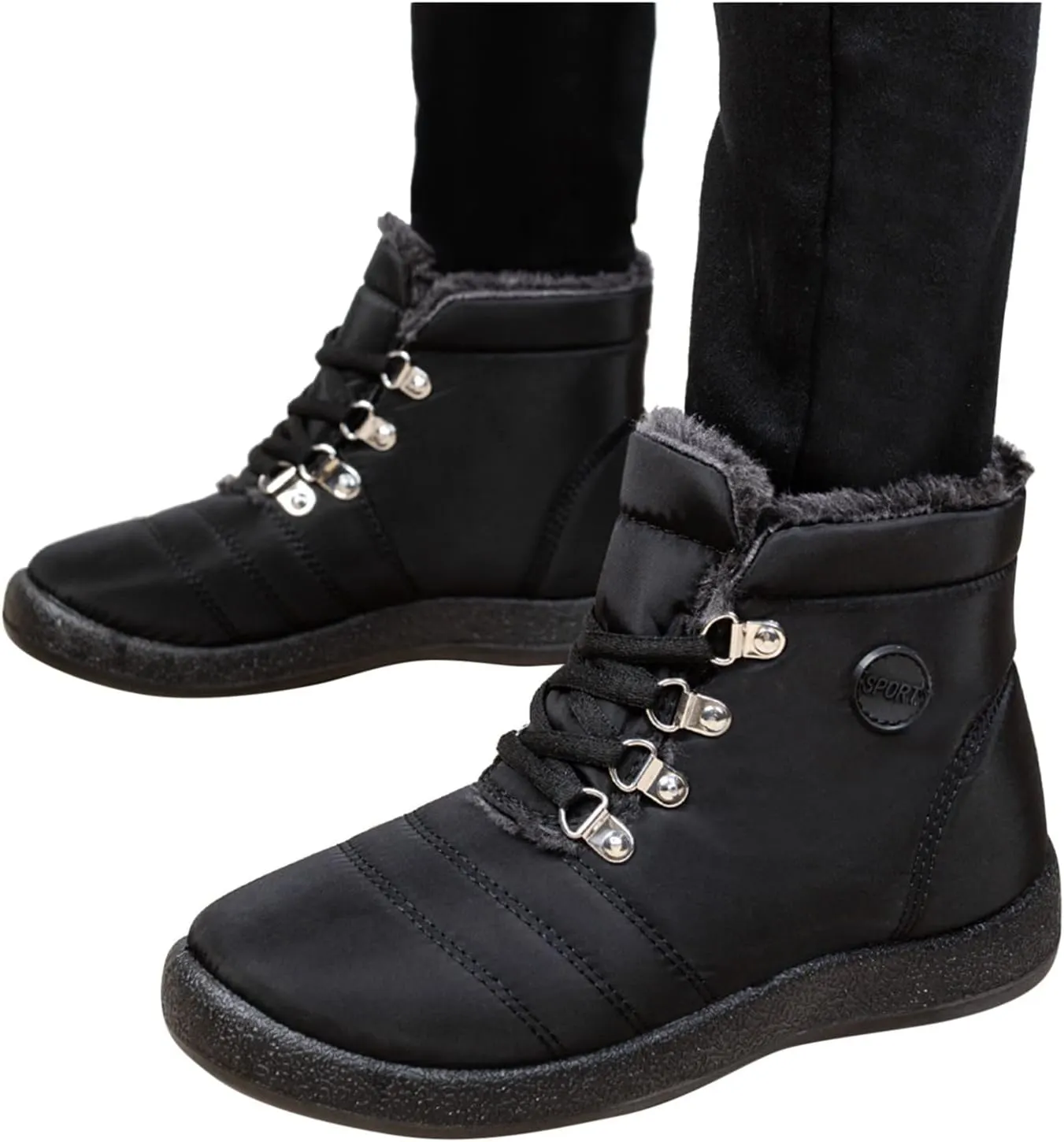 Women's Snow Boots Waterproof Boots Waterproof Insulated Fur Boots Fleece Winter Work Boots for Women Teens Winter Boots
