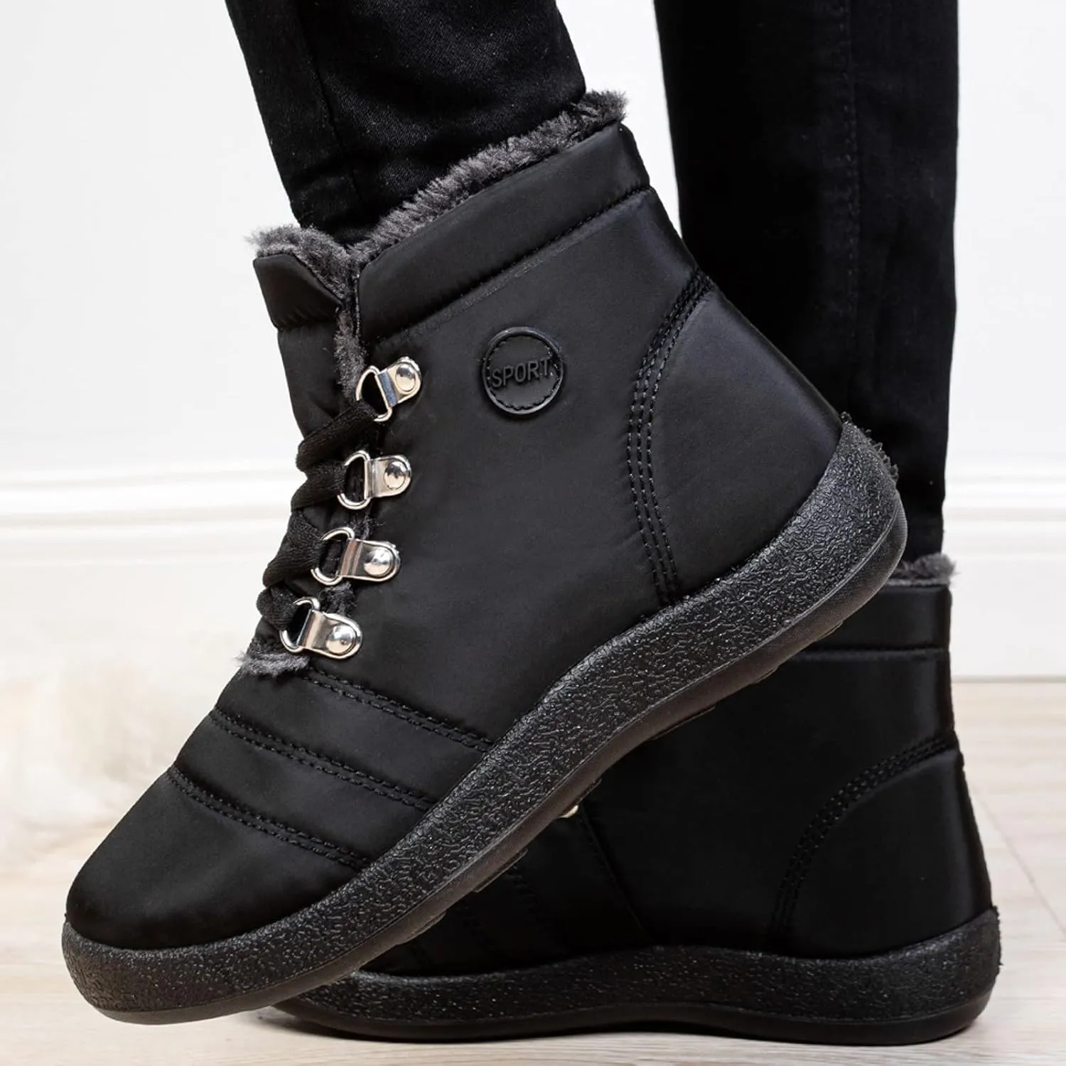 Women's Snow Boots Waterproof Boots Waterproof Insulated Fur Boots Fleece Winter Work Boots for Women Teens Winter Boots