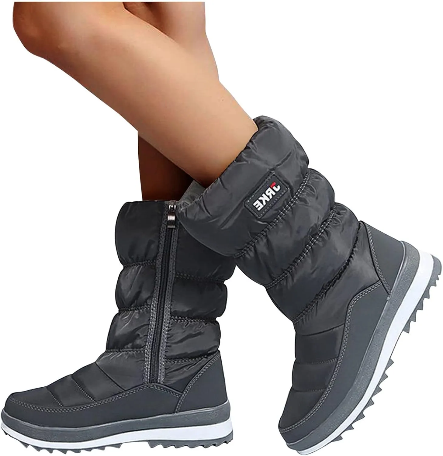 Women's Winter Boots Waterproof Fuzzy Boots Fleece Insulated Fur Boots Platform Anti-Slip Outdoor Ankle Booties Duck Boots