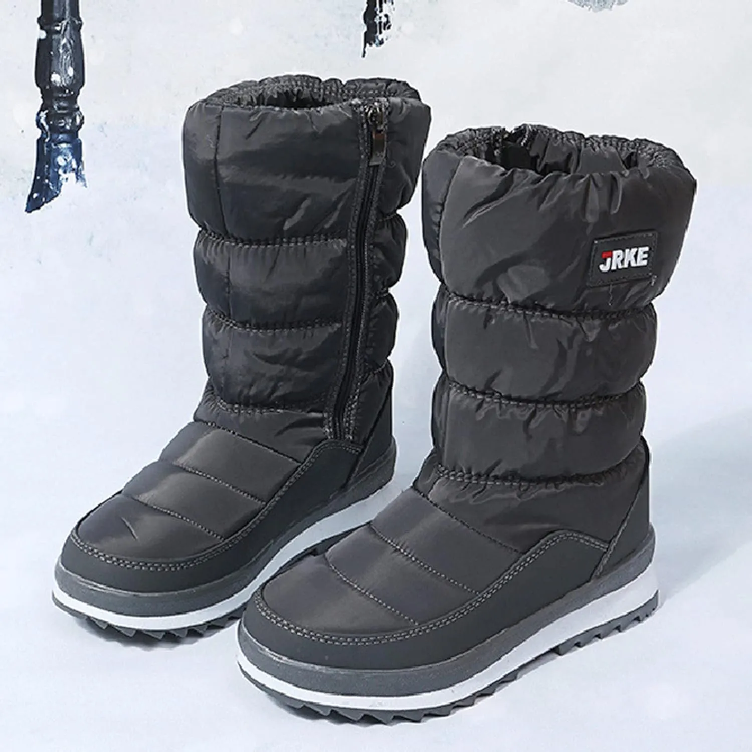 Women's Winter Boots Waterproof Fuzzy Boots Fleece Insulated Fur Boots Platform Anti-Slip Outdoor Ankle Booties Duck Boots