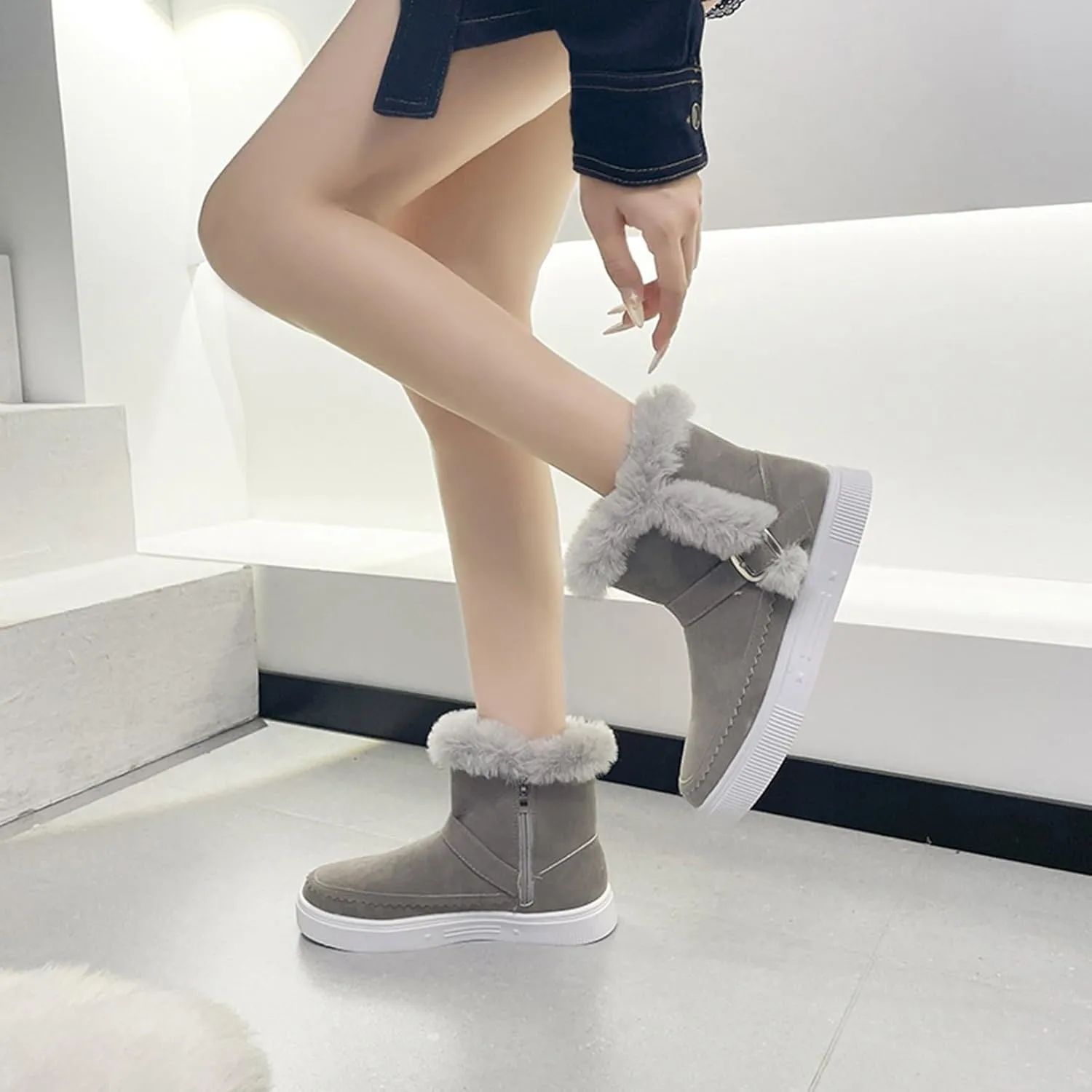 Women's Winter Boots Waterproof Winter Boots Warm Insulated Fur Boots Outdoor Lightweight Hiking Boot Womens Work Boots