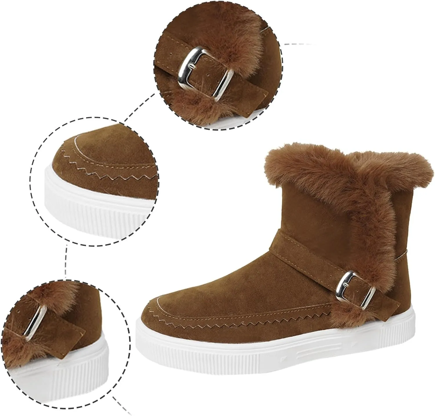 Women's Winter Boots Waterproof Winter Boots Warm Insulated Fur Boots Outdoor Lightweight Hiking Boot Womens Work Boots