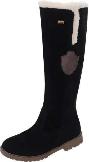 Womens Winter Snow Boots Knee High Pull On Winter Boots Suede Faux Fur Lined Water Resistant Warm Snow Boots