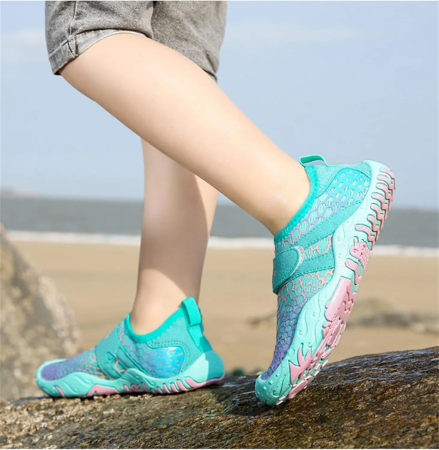 ZWRXW Barefoot Shoes Kids Wide Toe Box Quick Dry Lightweigt Waterproof Breathable Non-Slip Hiking Footwear Comfort Anti-Slip Walking Shoes for Indoor Outdoor Toddler Little Big Kid